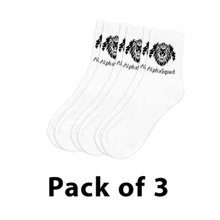 ALPHASQUAD Unisex Athletic Cotton Cushion Comfort Ankle Socks, White Pack of 3 (Free Size)
