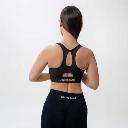 ALPHASQUAD Women's Front Zipper High Strength Shock Proof All-in-One Sports Vest for Gym, Running, Sports and Yoga