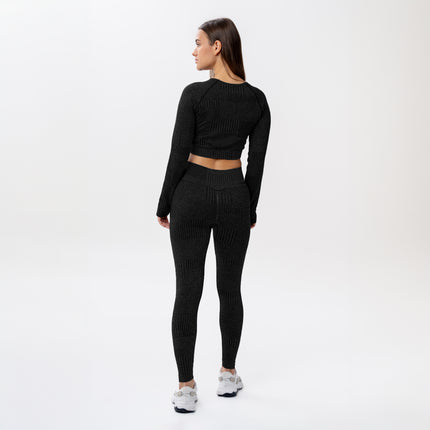 ALPHASQUAD Long Sleeve Workout Sets for Women Matte Fabric Top & High Waist Athletic Legging for Workout, Running, Yoga