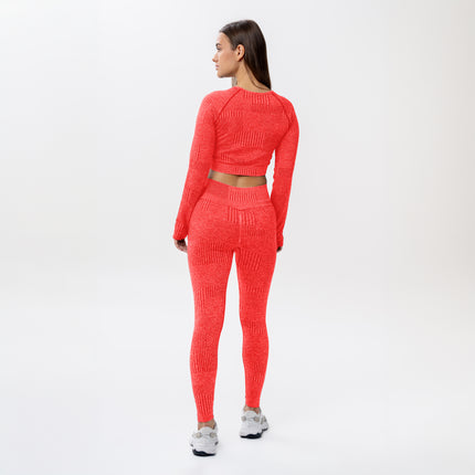 ALPHASQUAD Long Sleeve Workout Sets for Women Matte Fabric Top & High Waist Athletic Legging for Workout, Running, Yoga