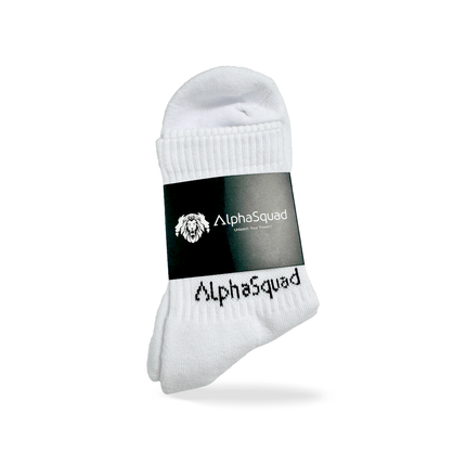 ALPHASQUAD Unisex Athletic Cotton Cushion Comfort Ankle Socks, White Pack of 3 (Free Size)