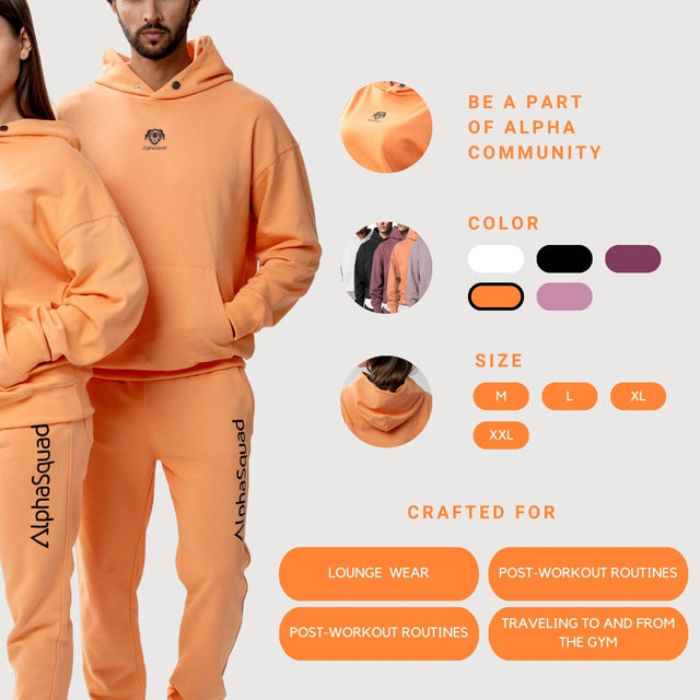 ALPHASQUAD Unisex Casual Tracksuit Hooded Sweatshirt and Sweatpants for Running, Jogging, Gymwear, Sportswear, Athletic Sports Jacket and Pants Set