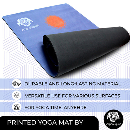 AlphaSquad Premium Yoga Mat - 5mm Thick Non Slip & Fitness Mat for All Types of Yoga, Pilates & Floor Workouts