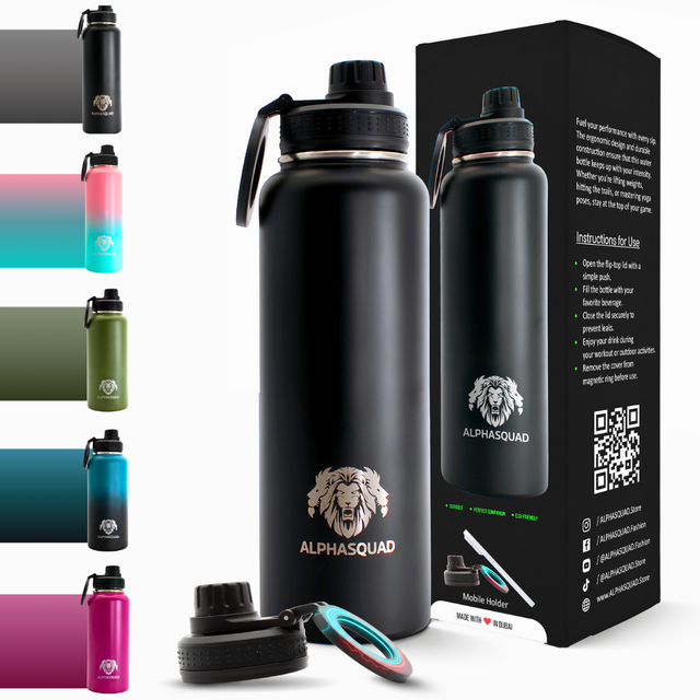Water Bottle Flask with Magnetic Phone Holder 40oz / 1200ml