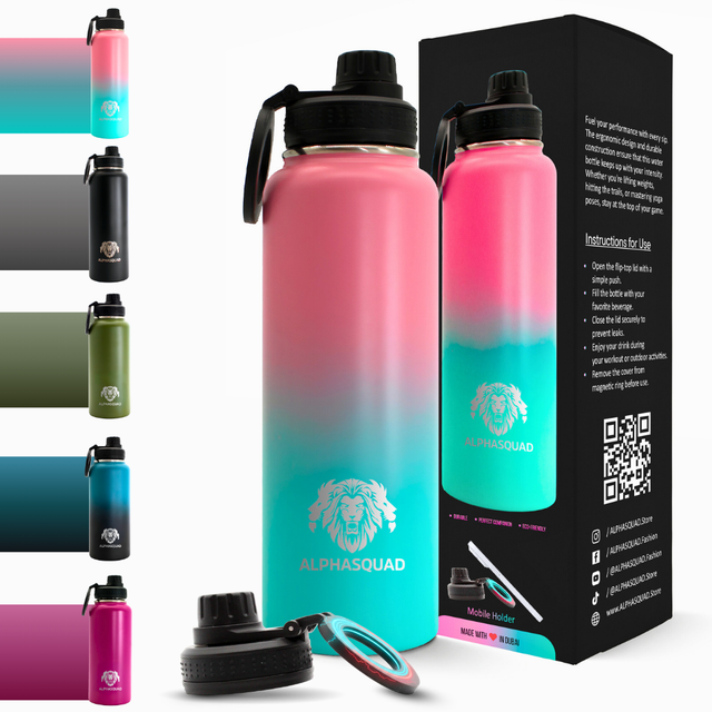 Water Bottle Flask with Magnetic Phone Holder 40oz / 1200ml