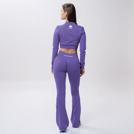 AlphaSquad Yoga Workout Sets for Women, Gym Outfits Seamless Long Sleeve & Boot Cut Pant Set