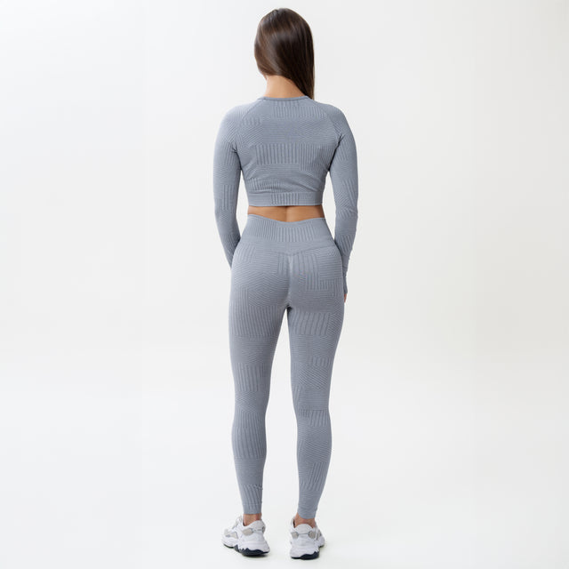 AlphaSquad Long Sleeve Workout Sets for Women Matte Fabric Top & High Waist Athletic Legging for Workout, Running, Yoga