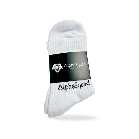 AlphaSquad Unisex Athletic Cotton Cushion Comfort Ankle Socks, White Pack of 3 (Free Size)
