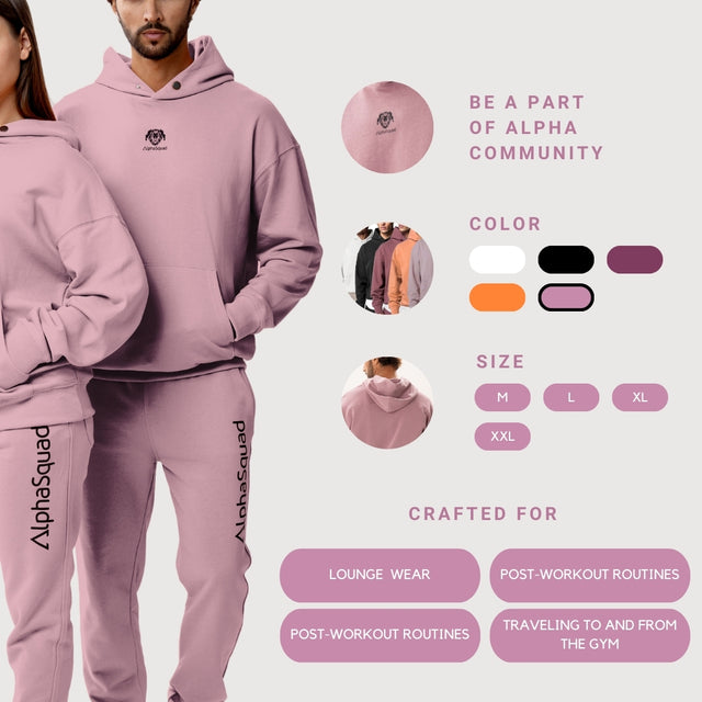 AlphaSquad Unisex Casual Tracksuit Hooded Sweatshirt and Sweatpants for Running, Jogging, Gymwear, Sportswear, Athletic Sports Jacket and Pants Set