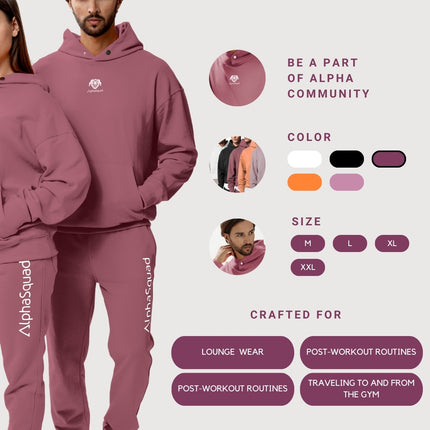 AlphaSquad Unisex Casual Tracksuit Hooded Sweatshirt and Sweatpants for Running, Jogging, Gymwear, Sportswear, Athletic Sports Jacket and Pants Set